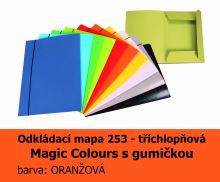 Mapa odkládací 253 s gumičkou MAGIC COLOURS HIT, oranžová, 225g, 3 klopy, 1ks/5, 335.09