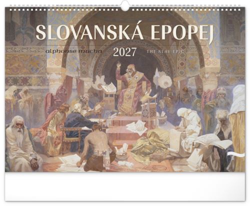 Kalendář nástěnný - Slovanská epopej - Alfons Mucha 2027 - 48 x 33 cm   PGN-36834-L