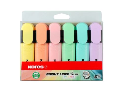 Zvýrazňovač KORES - Bright Liner PASTEL - 6ks - 0,5-5mm   36166 (3)