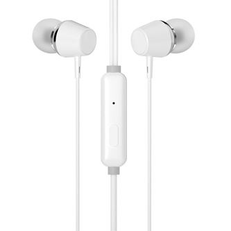 Sluchátka s mikrofonem HP DHE-7000 - drátová, bílá, 2.0, špuntová typ 3.5 mm