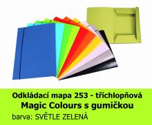Mapa odkládací 253 s gumičkou MAGIC COLOURS HIT,světle zelená,225g, 3 klopy, 1ks/5, 335.04