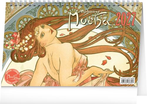 Kalendář stolní - Alfons Mucha 2027 - 23,1 x 14,5 cm   PGS-36880