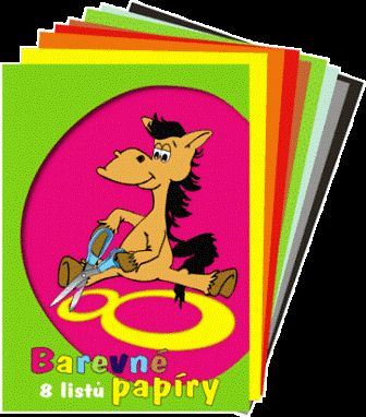 Barevné papíry A4 ( 8 listů) 000