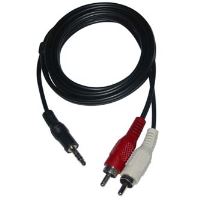 Audio kabel - Jack (3.5mm) samec, 2x CINCH samec, 5m, černá (1)