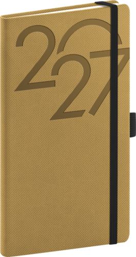 Diář týdenní - Ajax 2027 - kapesní - zlatý - 9 x 15,5 cm   PGD-KAPAJ-7614