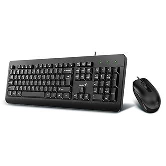 Sada Genius KM-160 COPILOT klávesnice drátová (USB) CZ/SK, černá s optickou myší, klasická