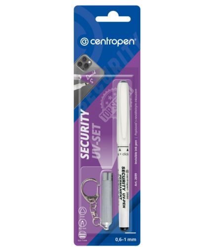 Popisovač CENTROPEN SECURITY UV-SET 2699/2 s lampou, 0,6-1mm