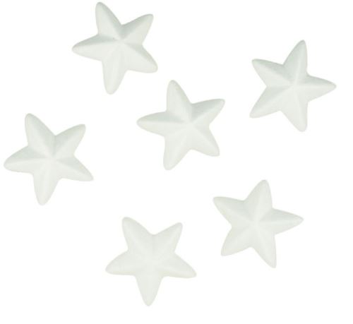 Hvězdy z polystyrenu 6cm, 6ks, 6712