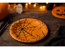 Talíř papírový Halloween pavučina 8ks (1)
