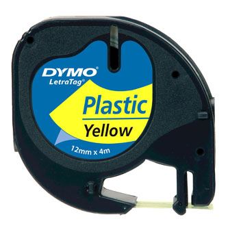 Páska DYMO 59423, S0721620, černý tisk/žlutý podklad 4m, 12mm, LetraTag plastová páska
