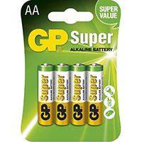 Baterie alkalická, AA, 1.5V, GP, blistr, 4-pack, SUPER