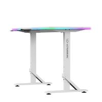 Herní stůl ULTRADESK IRON WHITE  132,5x60,5 cm, 71-81  cm, mechanicky nastavitelná výška,R (6)