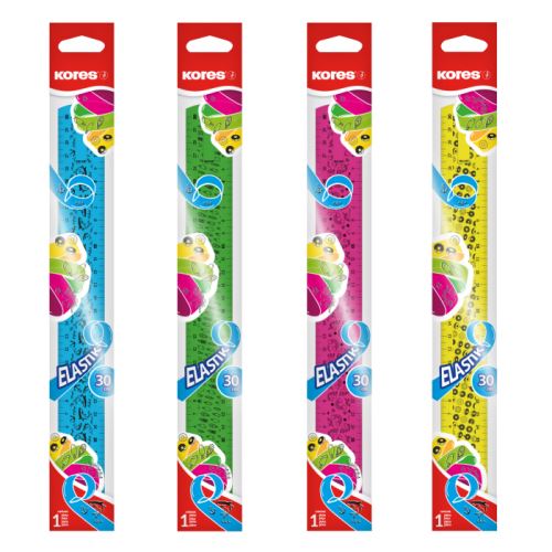 Pravítko KORES - Elastik -  30cm - ohebné - mix barev   42160 (1)
