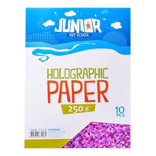 Papír holografický A4/ 250g růžový  10 ks  136166