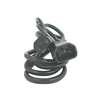Síťový kabel LOGO - 230V prodlužovací, C13 - C14, 2m, VDE approved, černý