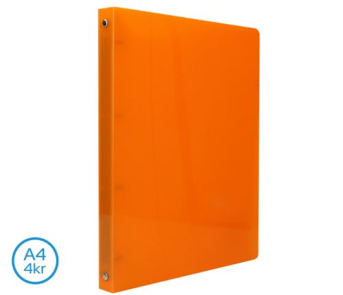 Pořadač A4 diagonální - 4 kroužkový oranžový