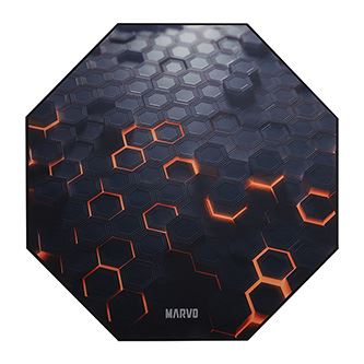 Herní podložka pod křeslo Marvo, GM03 - 1100 x 1100 x 2 mm, černá, protiskluzová