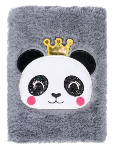 Notes BAAGL Panda - plyšový, linkovaný, 13 x 21cm          A-8159
