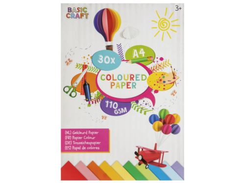 Barevný papír A4, 30 listů, 110g/m2   CR0051/GE