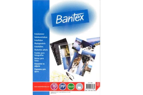 Fólie  Bantex na fotografie 15x21cm čirá , na šířku 10ks/bal.  2117 08