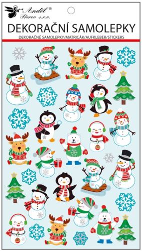 Samolepka POP UP sněhuláci 14,5 x 25 cm        10702