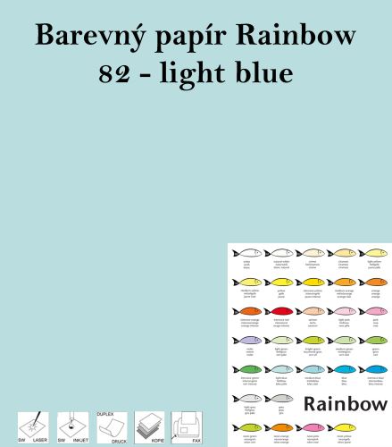 Papír RAINBOW A4/160g/250, 82- light blue světle modrá