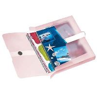 Box na spisy  HERLITZ A4/4 cm, růžový - transparentní     11408986 (2)