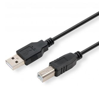 USB kabel LOGO (2.0), USB A samec - USB B samec, 5m, černý, blistr
