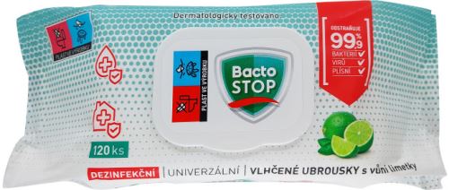 Ubrousky vlhčené dezinfekční 120ks  BactoSTOP