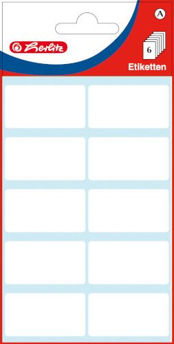 A-Etikety HERLITZ kancelářské bílé - 19x40mm / 60ks / 6 archů  11296597 (1)