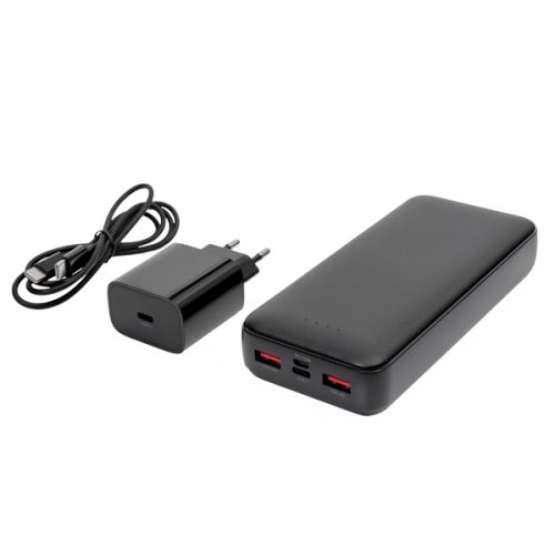 Powerbanka Platinet - 3v1, 20000mAh + Nabíječka 20W, kabel USB   PMPB20SETB