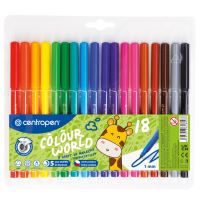 Popisovač CENTROPEN COLOUR WORLD 7550/18ks/TP obal, sada fixů, 1mm, vypratelné