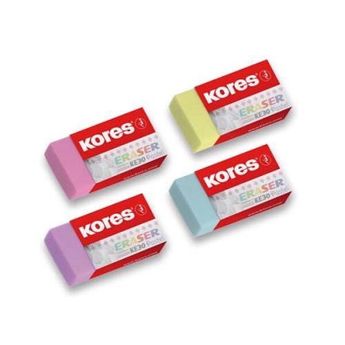 Pryž KORES - KE30 PASTEL - 40x21x10mm - display box   40305.01