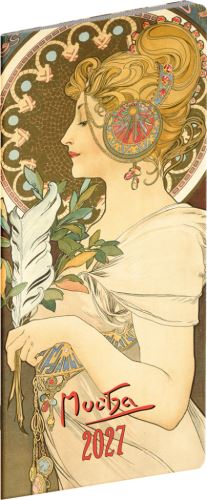 Diář kapesní Alfons Mucha 2027 - plánovací - měsíční - 8x18cm   PGD-MESPL-37791
