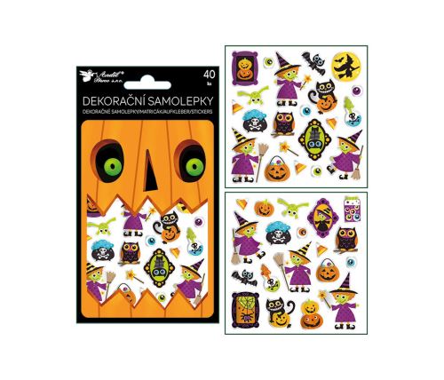Samolepky Halloween 40 ks, 10,5 x 18 cm    40506