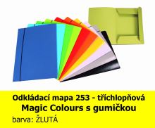 Mapa odkládací 253 s gumičkou MAGIC COLOURS HIT, žlutá, 225g, 3 klopy, 1ks/5, 335.05