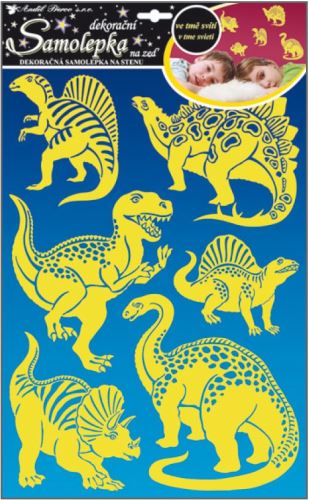 Samolepka na zeď dinosauři svítící ve tmě 41x29cm  10067