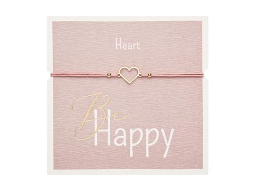 Náramek Be Happy - srdce, zlatý (1)