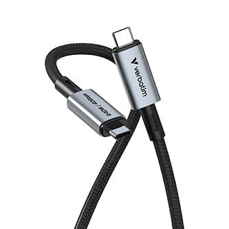 USB kabel Verbatim - USB C samec - USB C samec, 240W, 1.2m, černý, box, 31847