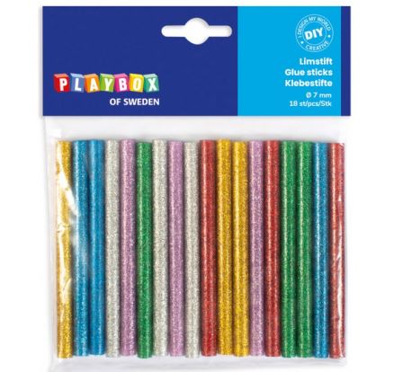 Náplň do tavné pistole - 18ks, prům.7mm barevné třpytivé             2471763