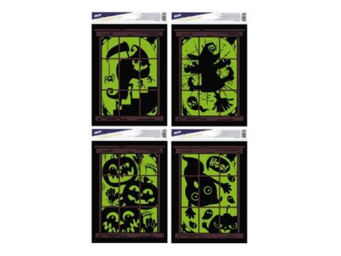 Okenní fólie Halloween svítící 30x42cm   1042336
