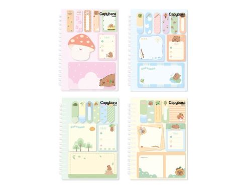 Bloček samolepicí Kapybara se spirálou set 105x145mm 7501644