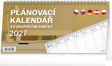 Kalendář stolní - Plánovací s evropskými svátky 2027 - 25 x 12,5 cm   PGS-36890