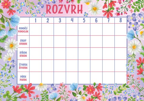 Rozvrh hodin Květiny BR057
