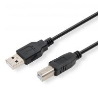 USB kabel LOGO (2.0), USB A samec - USB B samec, 5m, černý, blistr (3)