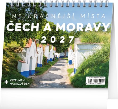 Kalendář stolní - Nejkrásnější místa Čech a Moravy 2027 - 16,5 x 13 cm   PGS-36905