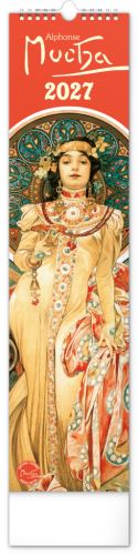 Kalendář nástěnný - Alfons Mucha 2027 - 12 x 48 cm   PGN-36840-L