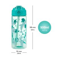 Láhev na pití tritanová s brčkem- Delfín, 500 ml      A-35415 (4)