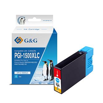 Ink G&G kompatibilní s PGI 1500XL, NP-C-1500XLC/C, cyan