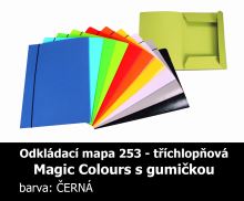 Mapa odkládací 253 s gumičkou MAGIC COLOURS HIT, černá, 225g, 3 klopy, 1ks/5, 335.10